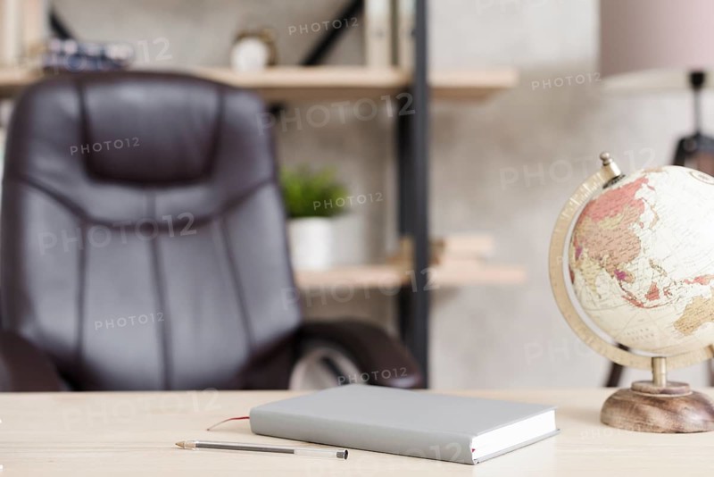 Close up modern minimalist desk