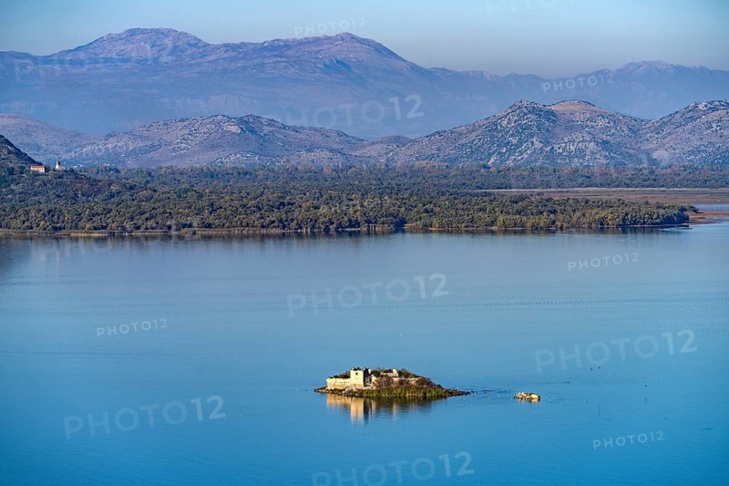 Island with monastery ruins in Lake Scutari