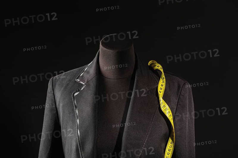 Front view dress form with measuring tape