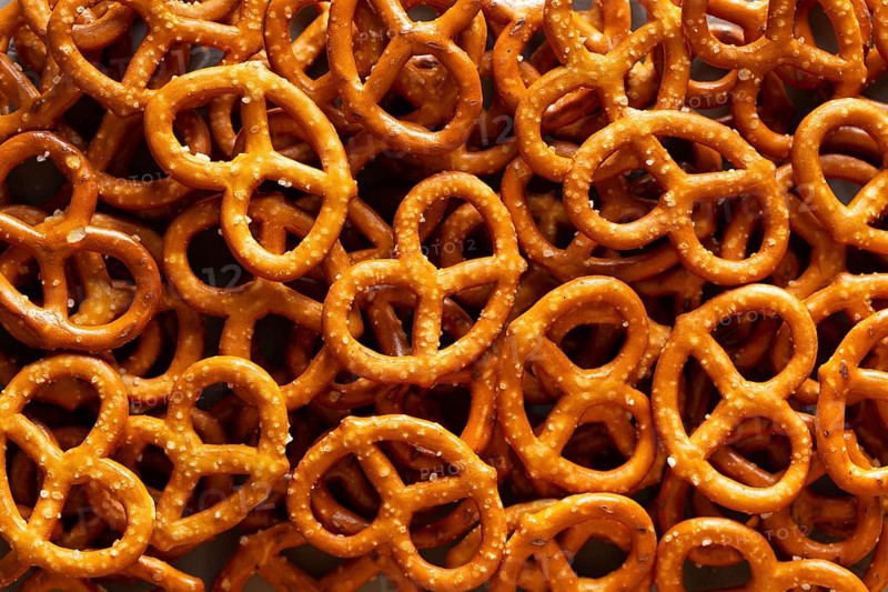 Top view pretzels arrangement
