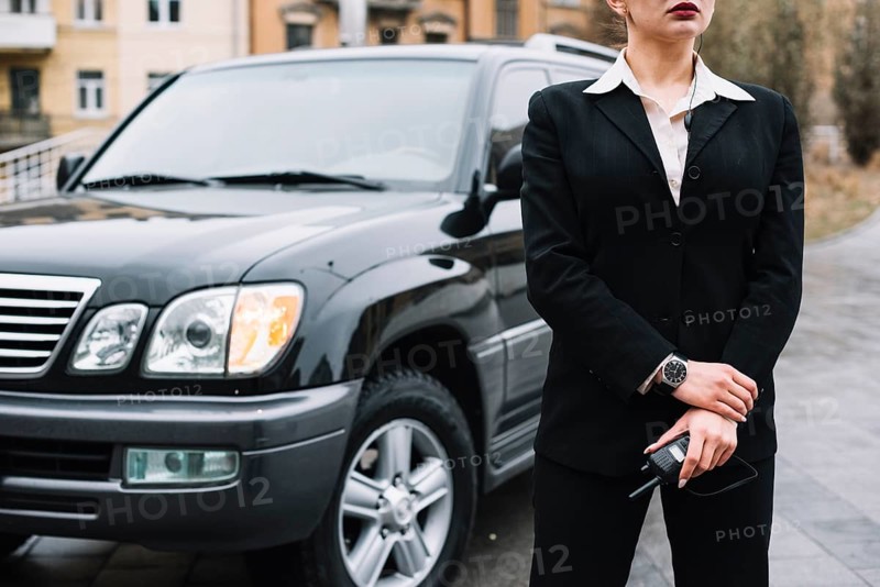 Security female providing safety service
