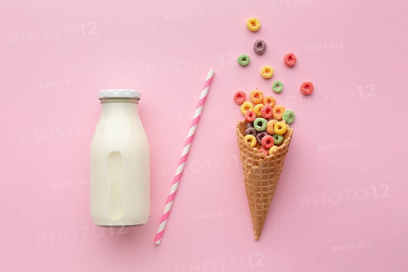 Sweet sugar cone colorful cereal