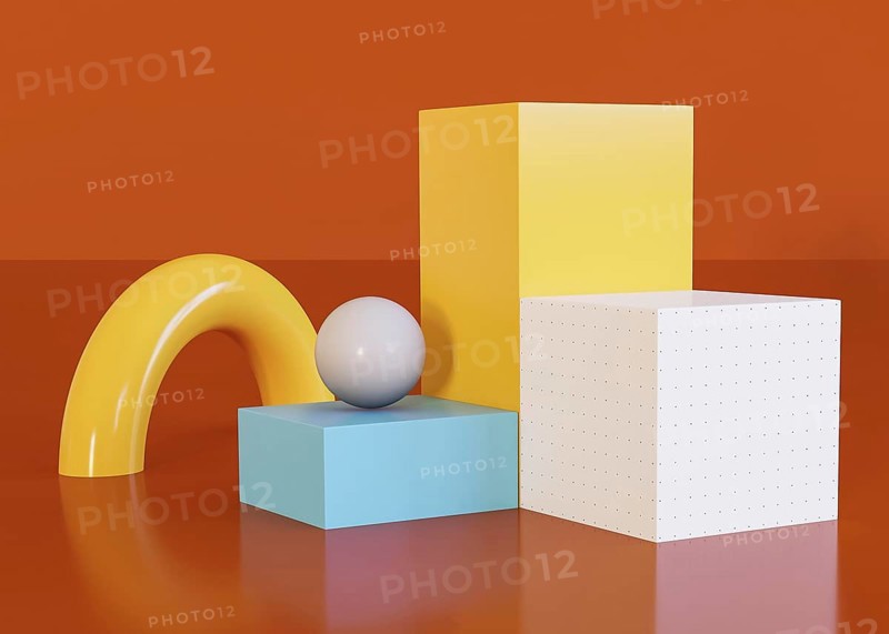 Geometric shapes background various cubes