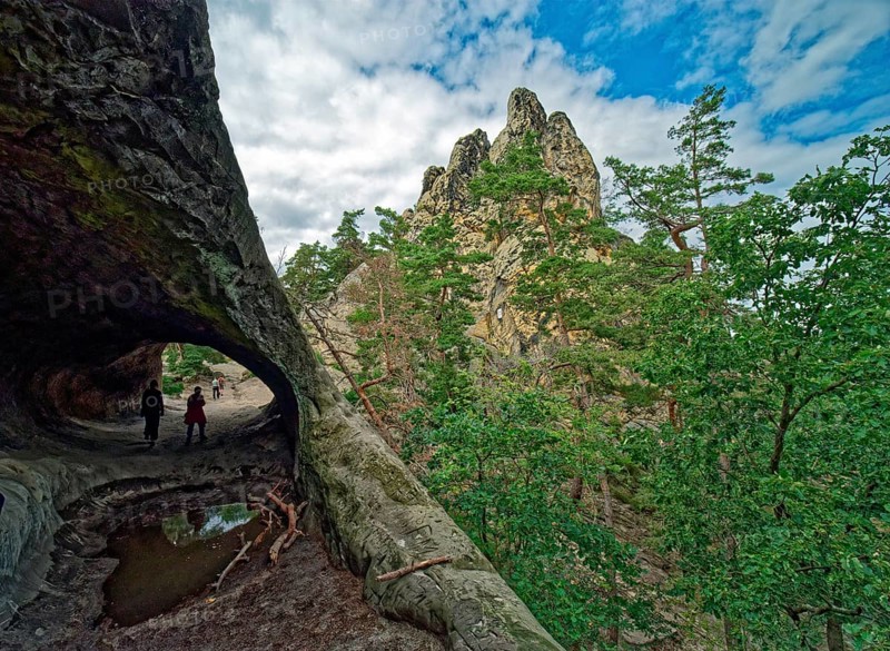 Stone tunnel and rock formation Drei Zinnen
