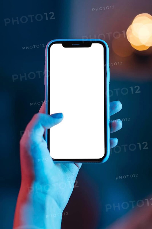 Woman holding smartphone hand