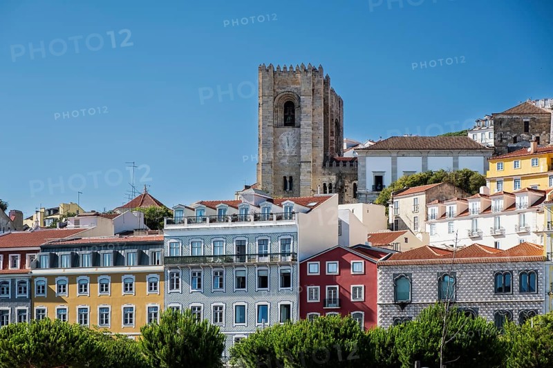 View of the Museu Tesouro da Se Patriarcal de Lisboa and the Old Town of Lisbon