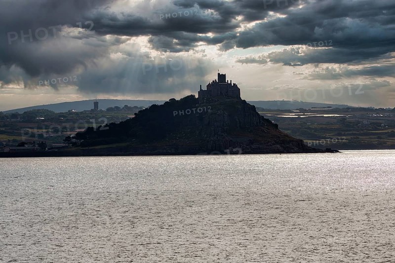Dark clouds over St Michael's Mount