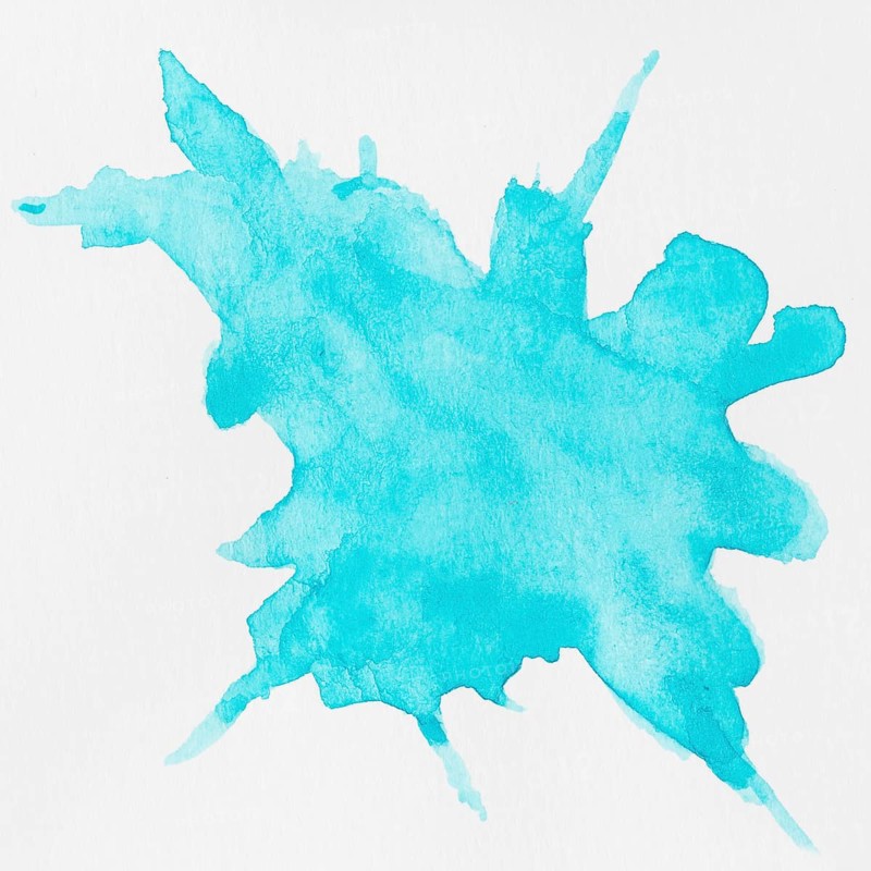 Watercolour liquid blue splashes white background
