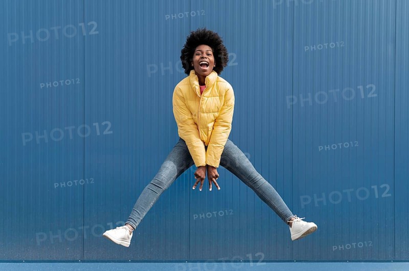 Portrait young female jumping2