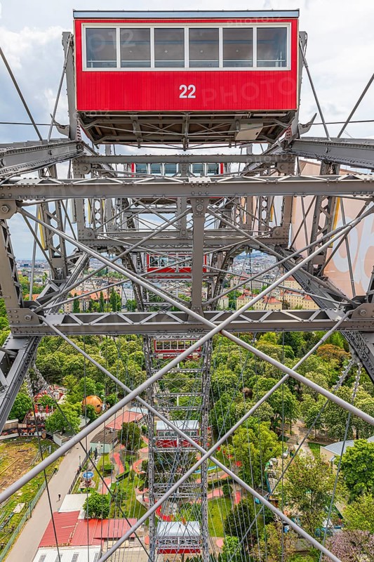 Red wagon of the Vienna Giant Ferris Wheel