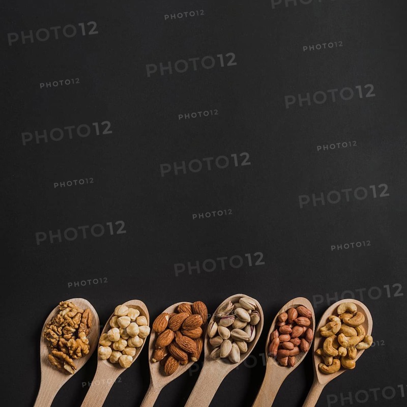 Spoons with various nuts