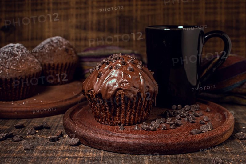 Hot chocolate mug sweet muffins