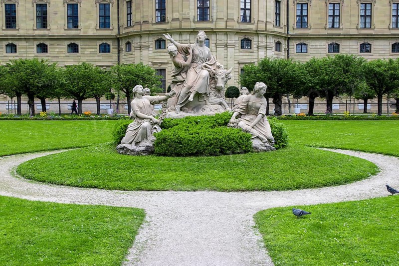 Robbery of Europe by Johann Peter Wagne in the courtyard garden behind the Wuerzburg Residence