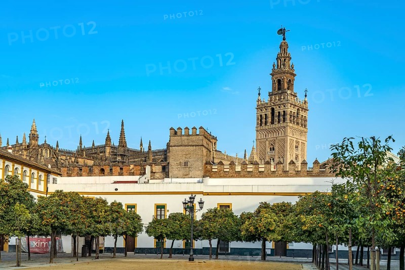 Patio de Banderas Square and the Cathedral of Santa Maria de la Sede in Seville