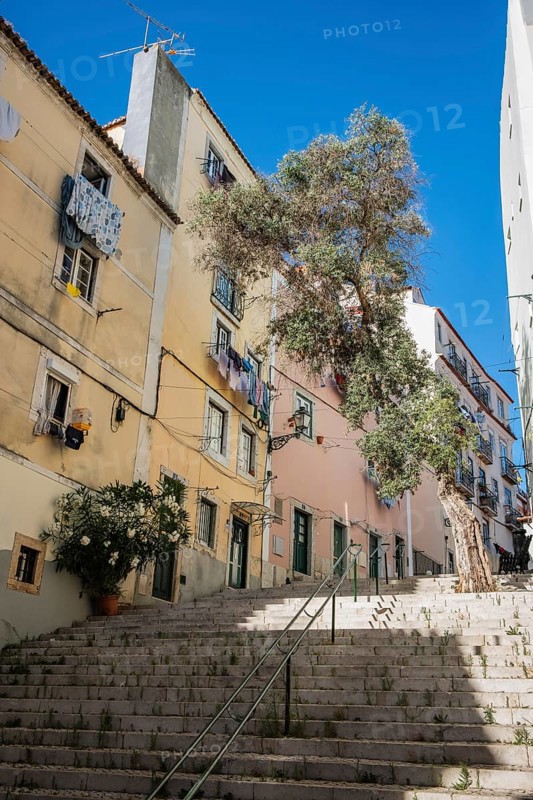 Stairs in the old town of Lisbon