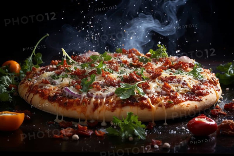 Crispy pizza from the fire-oven