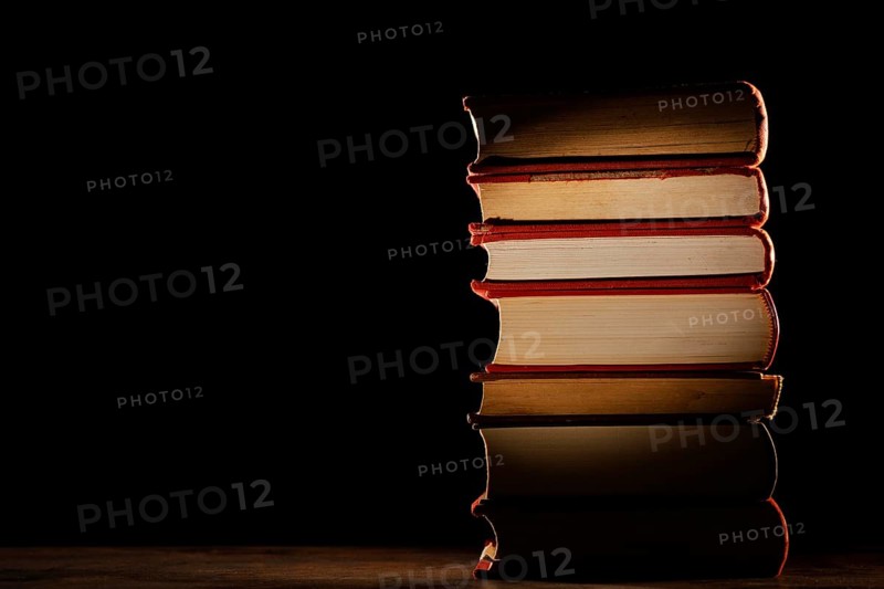 Books stack with copy space