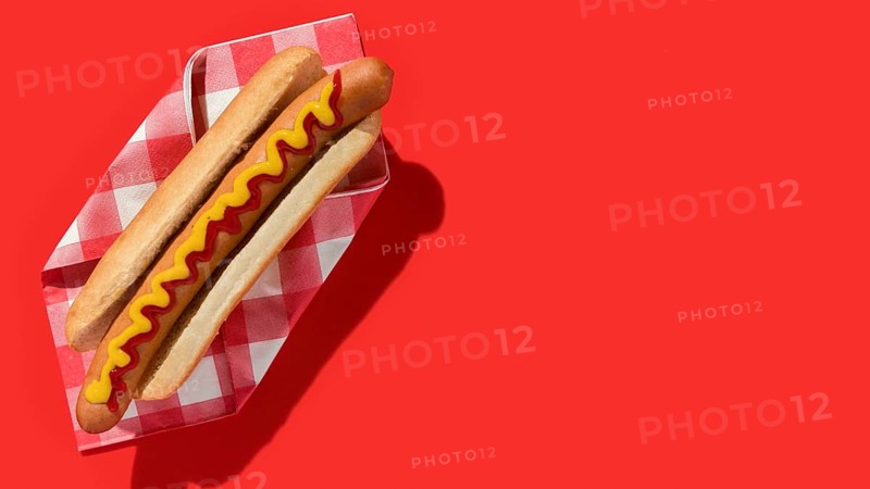 Top view hot dog copy space