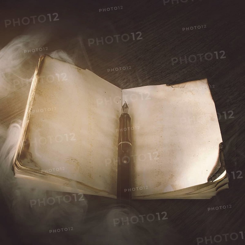 Smoke antique notebook ink pen