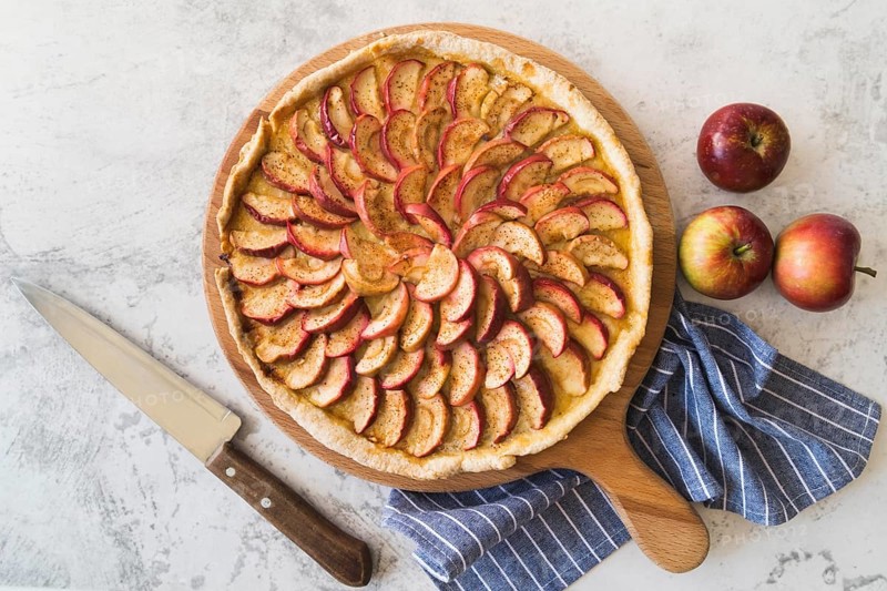 Top view delicious apple pie
