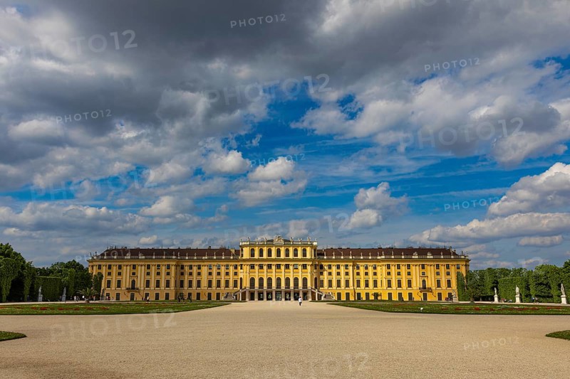 Dark clouds over Schoenbrunn Palace