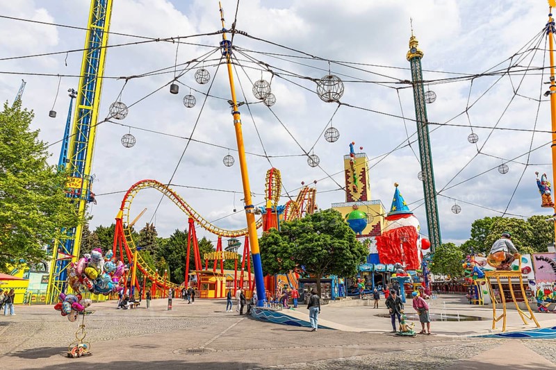 Fairy lights in the amusement park