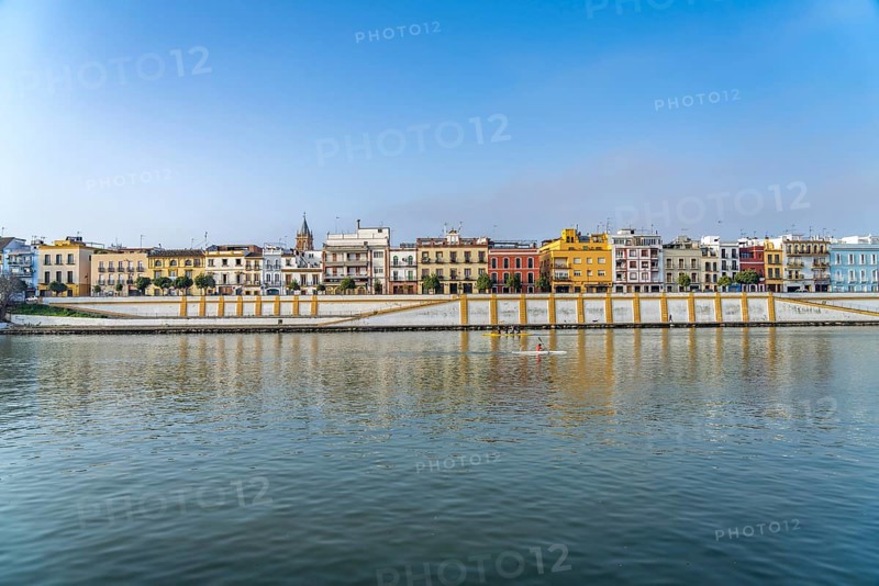 The colourful houses of the Triana district on the Guadalquivir River