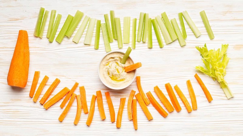 Celery carrot arrangement