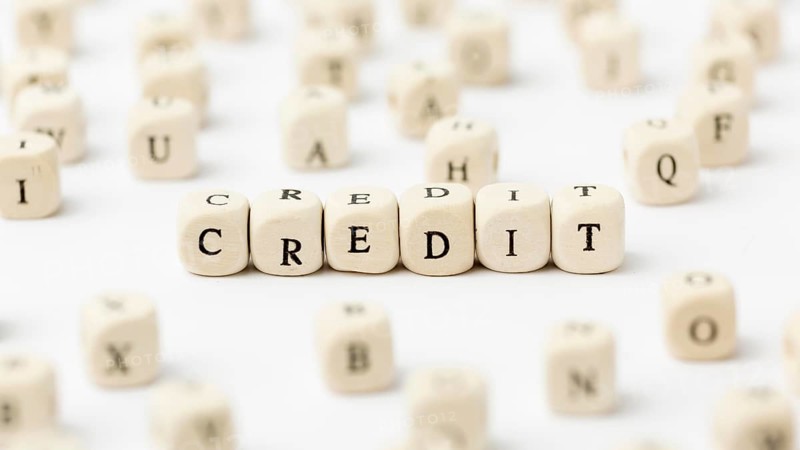 Credit written scrabble letters high view