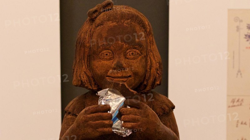 Sculpture of a girl made of chocolate