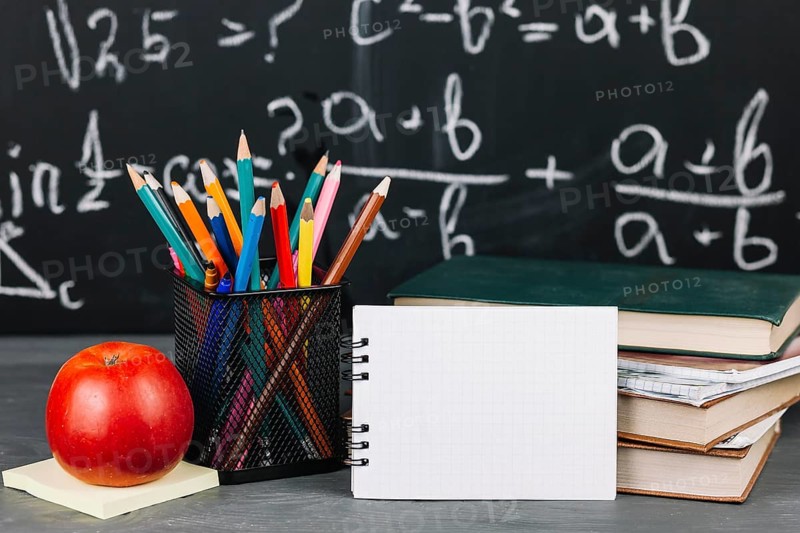 School supplies table