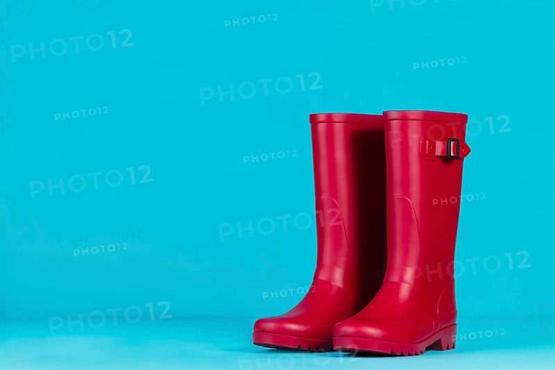 Water boots blue background