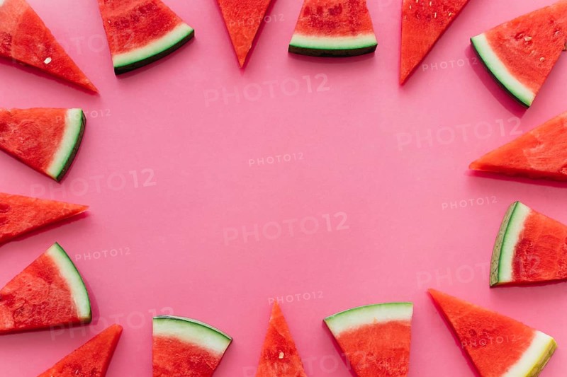 Pink watermelon background with copyspace