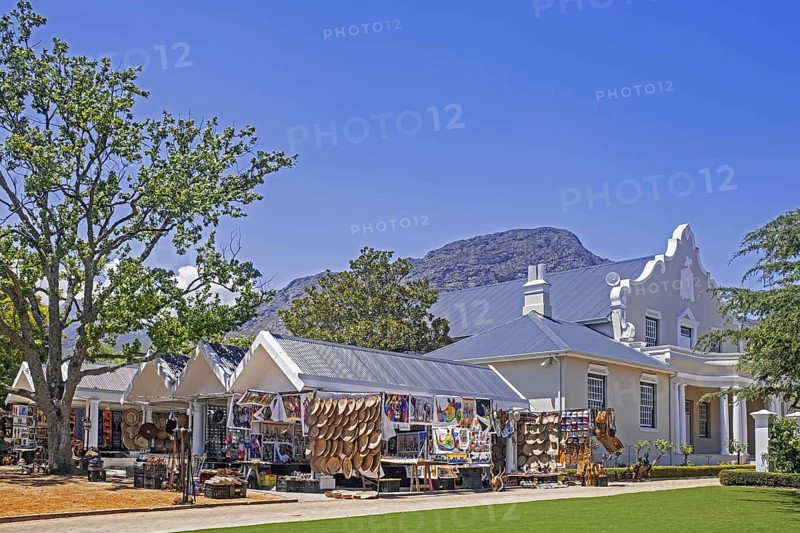 Souvenir stands at the Village Market in the town Franschhoek