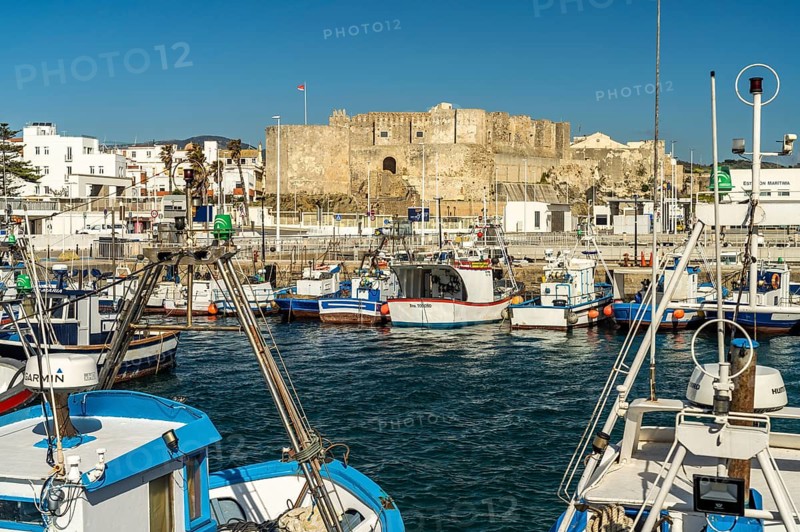 Port and the castle Castillo de Guzman in Tarifa