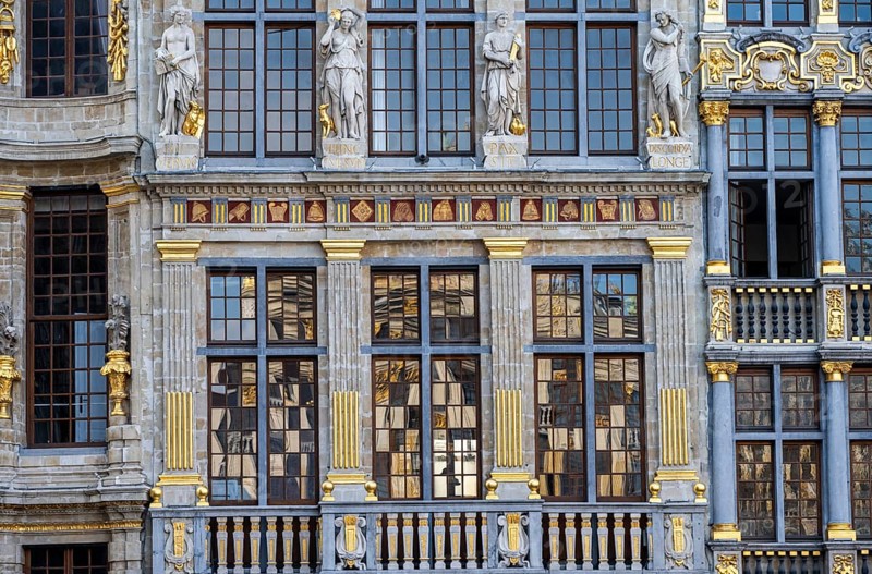 Facade with golden decorations