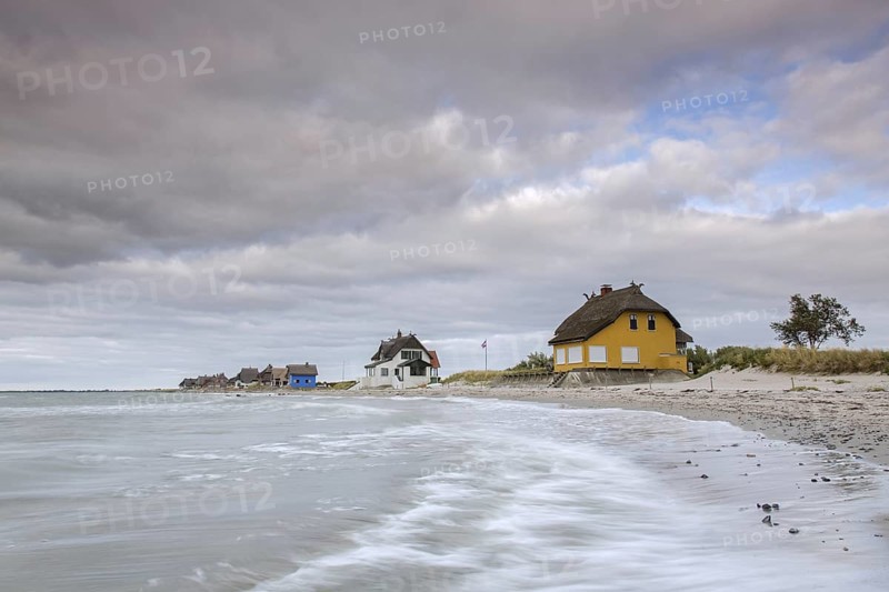 Beach houses along the Baltic Sea on the peninsula Graswarder