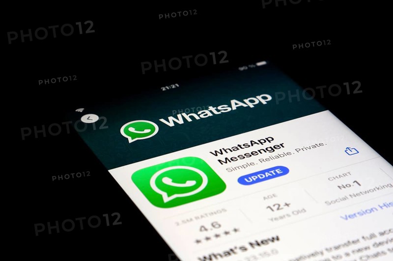 Detailed view of a smartphone with Whatsapp app in the iPhone App Store