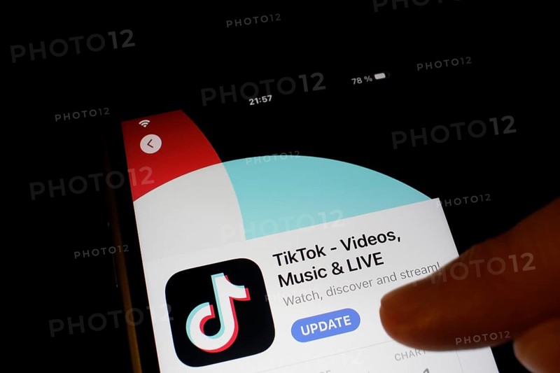 Detailed view of a smartphone with TikTok app in the iPhone App Store
