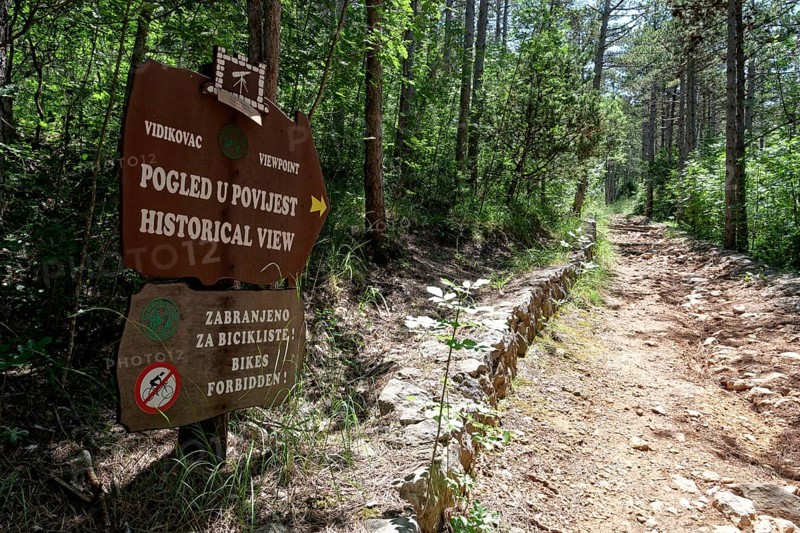 Natural hiking trail through the forest in Paklenica National Park in northern Dalmatia. Paklenica Starigrad
