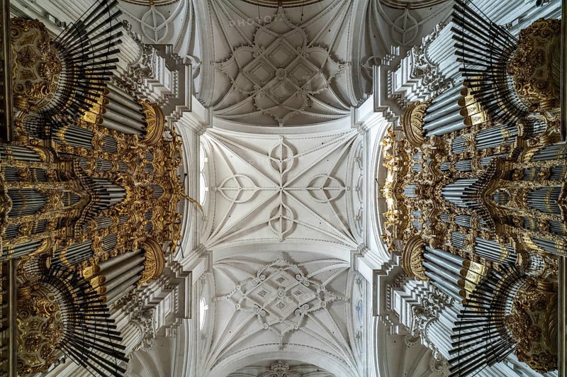 Organs in the interior of the Cathedral of Santa Maria de la Encarnacion in Granada