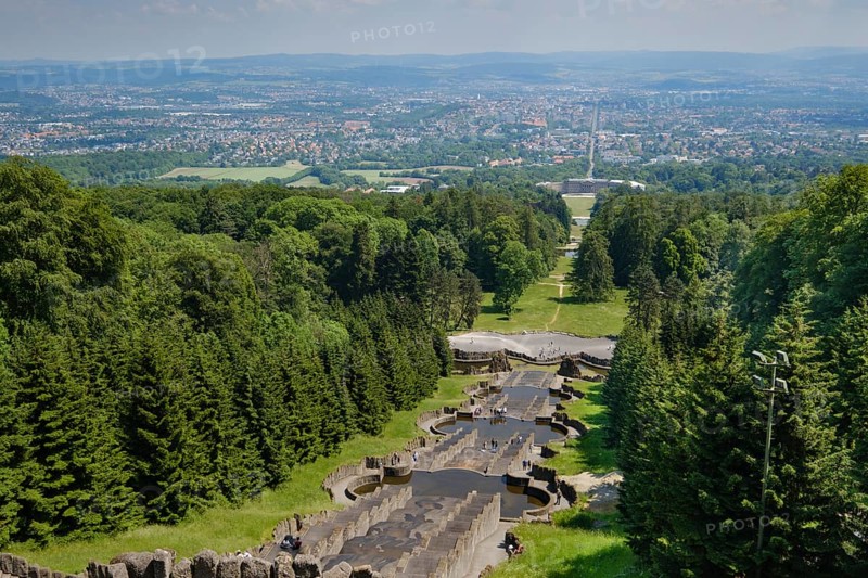 View from the Hercules Building of the Cascades and Wilhelmshoehe Palace