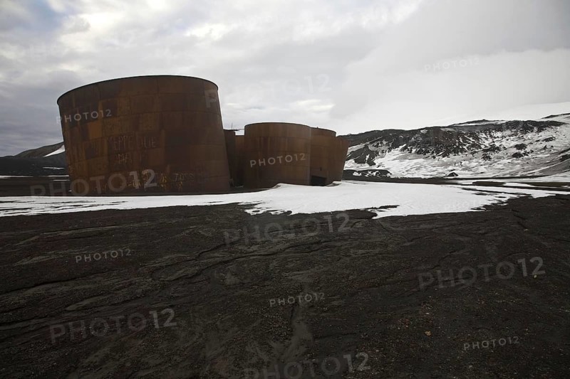Rusty tanks at old whaling station at Whaler's Bay