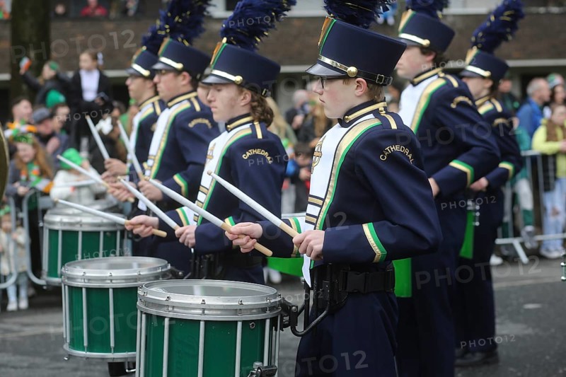 Musicians parade through Dublin on St Patrick's Day as Ireland celebrates its national saint. Dublin