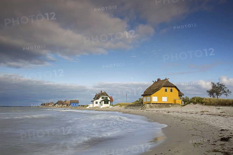 Beach houses along the Baltic Sea on the peninsula Graswarder