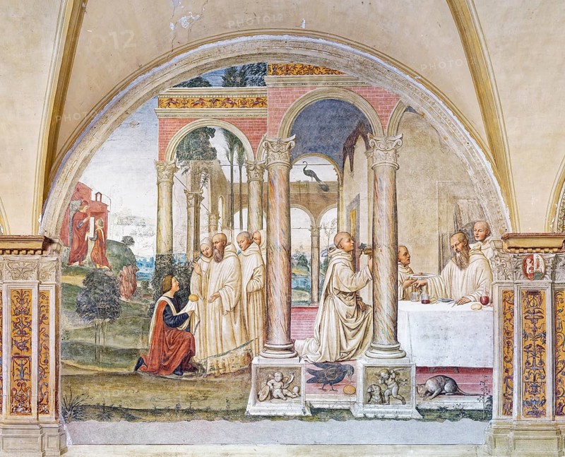 The priest Florentius tries to poison Benedict