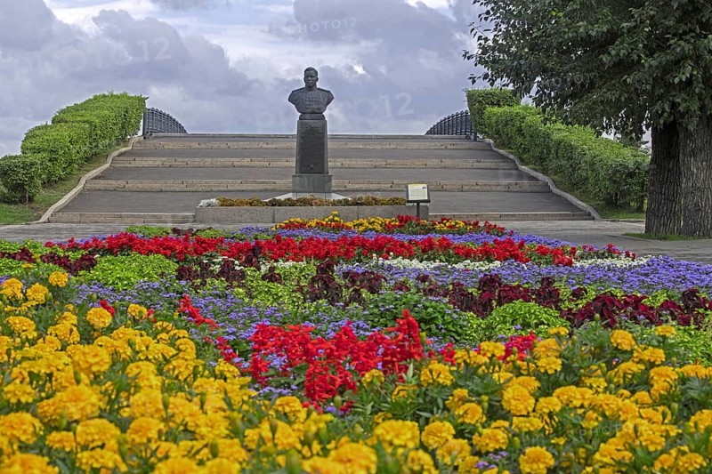 Stratue of the unknown soldier at the Eternal Flame and Memorial Complex in the city Irkutsk