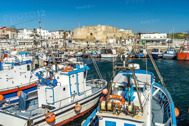 Port and the castle Castillo de Guzman in Tarifa