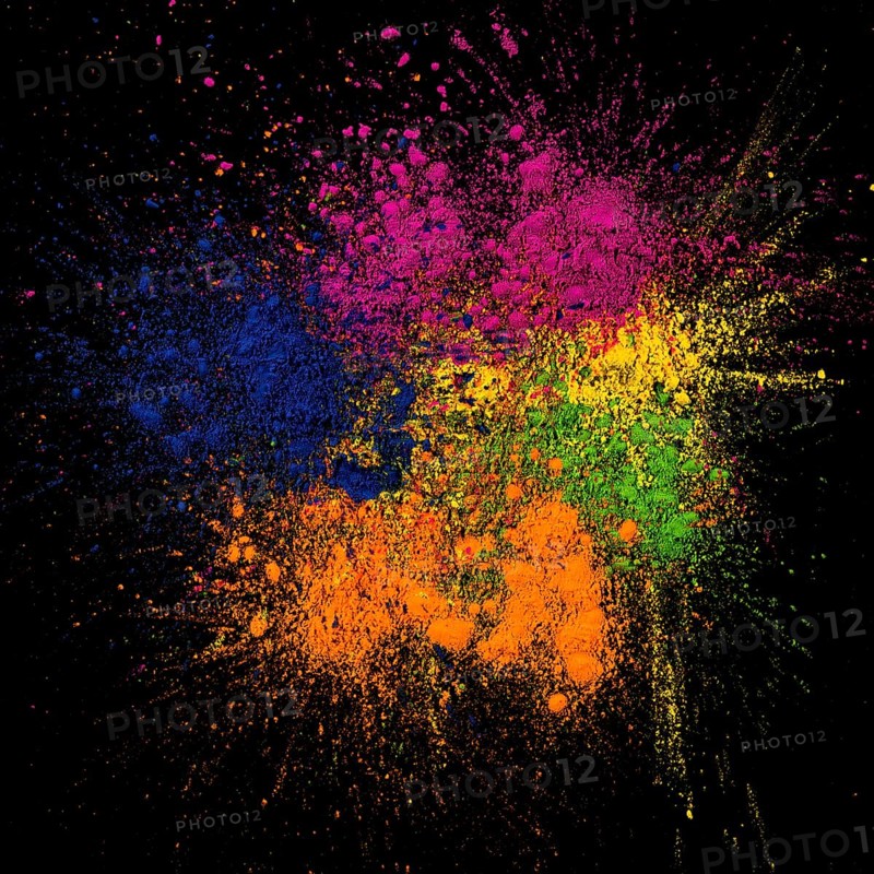 Close up bright rangoli colors spread background