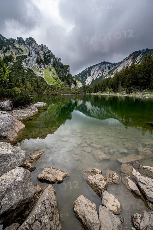 Mountain peak reflected in a mountain lake